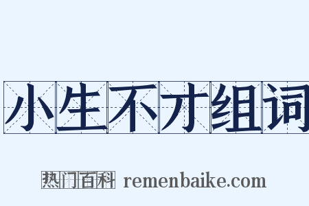 小生不才组词是什么意思的图片